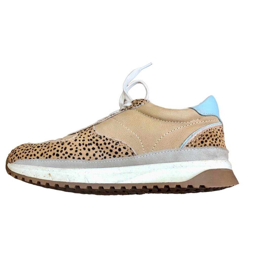 Madewell Kickoff Sneaker Mixed Print Calf Hair Cheetah Print Leather Size 6